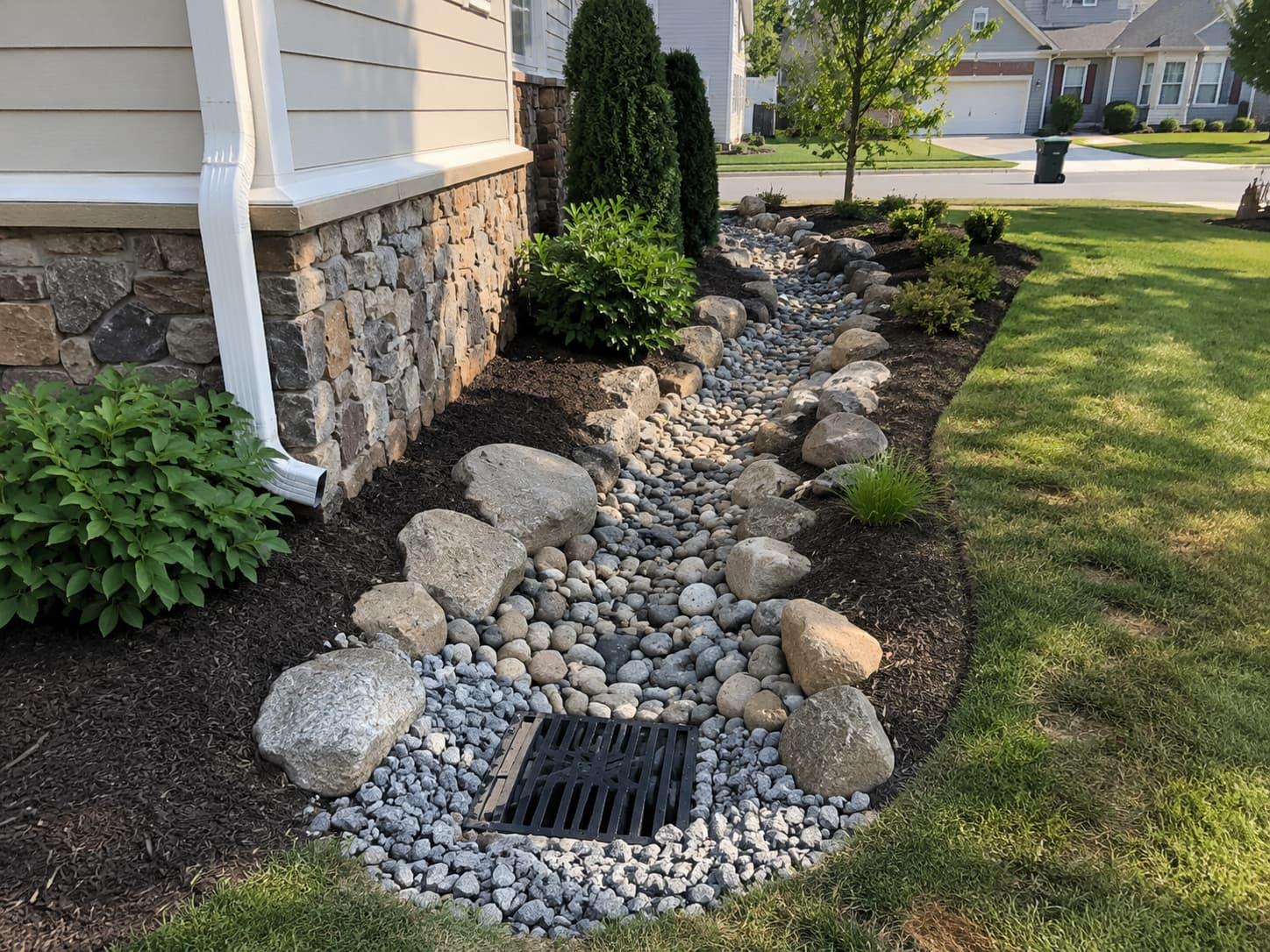 Professional yard drainage solution installation